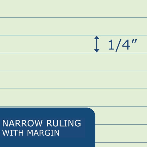Roaring Spring Chemistry Lab Spiral Notebook, Narrow Ruled, 9.75" x 7.5" 20# Green Tinted Paper, 120 Numbered Pages, Proudly Made in USA, Perfect ...