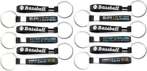 Inkstone Baseball Keychains | (12 Pack) Sports Inspirational Quotes | Flexible | Gifts For Your Team, Friends, Colleagues...