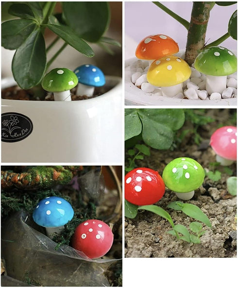 50 Pieces Mini Mushroom Miniatures Artificial Garden Fairy Bonsai Plant Pot Resin Craft Decoration for Home DIY Micro Landscape Decor (Red)...