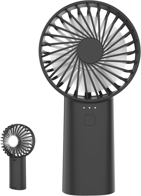 Portable Handheld Fan,3 Speeds Powerful Personal Fan with Flashlight, USB Rechargeable 2400mAh Battery Operated Fan for 3-15 hours, Mini Pocket Fa...
