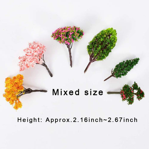 HUIANER Miniature Fairy Garden Tree Plant Ornament, Miniature Dollhouse Pots Decor Moss Micro Landscape DIY Craft Garden Ornament 12 Pcs...