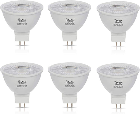 Simba Lighting LED MR16 3.5W 12V Light Bulb (6 Pack) 20W Halogen Spotlight Replacement for Landscape, Accent, Track Lights, Desk Lamps, BAB C, GU5...