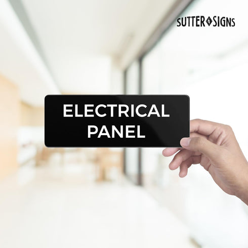 Electrical Panel Sign, Durable ABS Plastic with Full Adhesive Backing, Sign for Door or Wall, 2x6"...