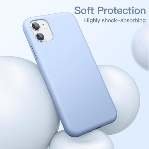JETech Silicone Case for iPhone 11 (2019) 6.1-Inch, Silky-Soft Touch Full-Body Protective Case, Shockproof Cover with Microfiber Lining (Light Blu...