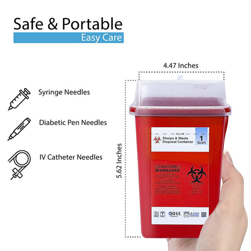 Sharps Container, Sharps Containers for Home Use, Needle Disposal Containers, Sharps Disposal Container, Biohazard Containers, Small Sharps Contai...