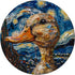 Cute Van Gogh Style Duck Starry Night Portrait PopSockets Standard PopGrip...
