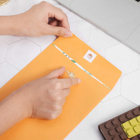 Clasp Envelopes, 9" x 12" Envelopes, Gummed Flap With Metal Clasp Closure, Perfect For Office, Home And School Use, 28Lb Brown Craft Envelopes - 9...