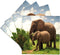 3dRose CST_44876_3 Mama N Baby Elephants in Wild Ceramic Tile Coasters, Set of 4...
