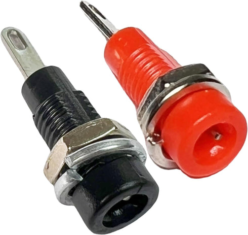 2mm Banana Socket - Red and Black, Solder-Type, Panel Mount for RC Models, Instruments, Audio, 5 Pairs...