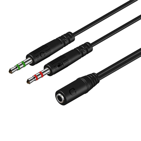 Headphone Splitter for PC 3.5mm Female to Dual 3.5mm Male Mic Audio Stereo Jack Y Splitter Cable Headphone Adapter Aux Cord, Suit for Smartphone/G...