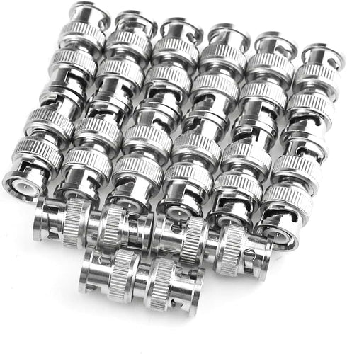 WMYCONGCONG 30 PCS BNC Connectors, BNC Barrel Connectors, Female to Female Male to Male Straight Coupler Adapter for CCTV Camera Surveillance Syst...