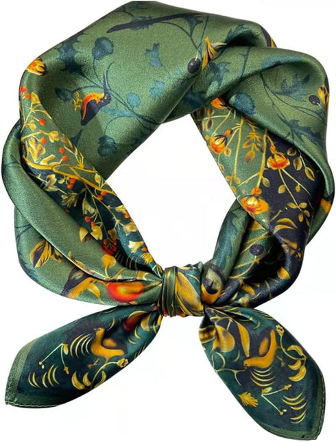ANDANTINO 100% Pure Mulberry Silk Square Scarf for Hair-27'' Women Men Natural Silk Neckerchief Digital Printed Headscarf...