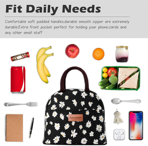 BALORAY Lunch Bag for Women Men Insulated Lunch Box for Adult Reusable Lunch Tote Bag for Work, Picnic or Travel (Daisy)...
