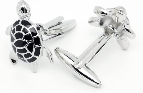 Men's Cuff Links for French Black Turtle Tuxedo Shirt Stainless Brass Metal Shirt Buttons Cufflinks Anniversary In Gift Box...