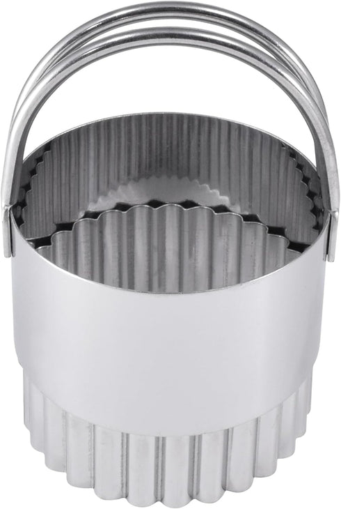 R&M International Stainless Steel 2" Round Fluted Biscuit Cutter with Handle, 1-Piece...