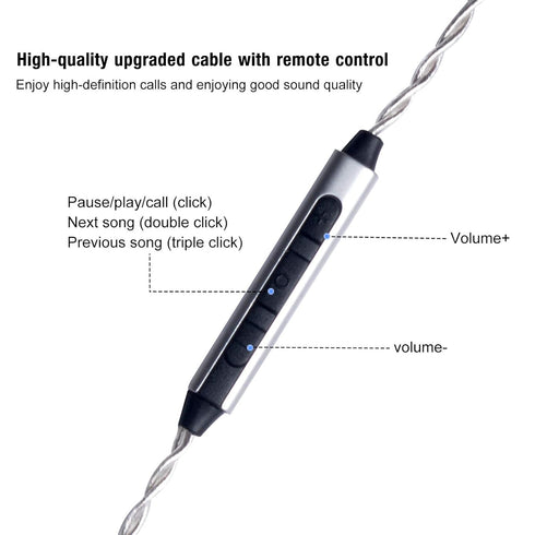okcsc Earphone Upgrade Cable,0.78mm 2pin Earbuds Replacement Cord,4 Cores OFC Silver Plated Earphones Audio Adapter for KZ ES4 ED16 ZS5 ZS6 ZSR ZS...
