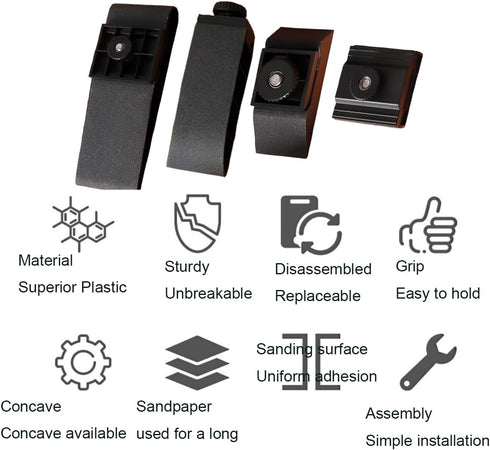Hand Sanding Block Hard Plastic Sand Paper Holder Sandpaper Block Set Handmade Edge Grinding Polishing Tool...
