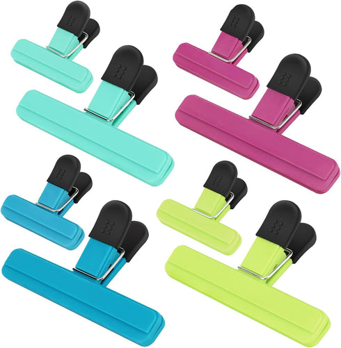 TACGEA Chip Clips, 8 Pack Food Clips, Upgrade Wide Open Bag Clips for Food Storage with Air Tight Seal Grip (4 x L, 4 x S)...