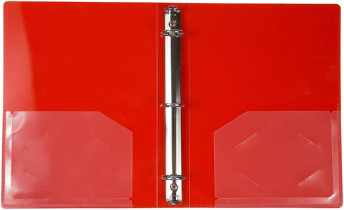 JAM PAPER Plastic 1 inch Mini Binder - Red 3 Ring Binder - Sold Individually...