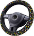 Swono Car Steering Wheel Covers Dinosaurs Cartoon Colorful Cartoon Funny Beast Dinosaur Black Universal for Women Girls Soft Neoprene Anti-Slip Ca...