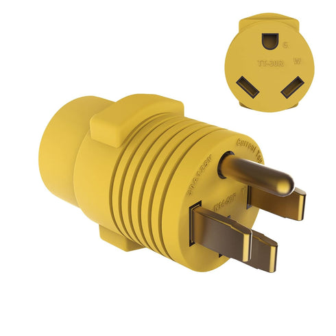 RV Plug Adapter PVC 50 Amp Male (14-50P) to 30 Amp Female (TT-30R) NEMA 14-50P to NEMA TT-30R...