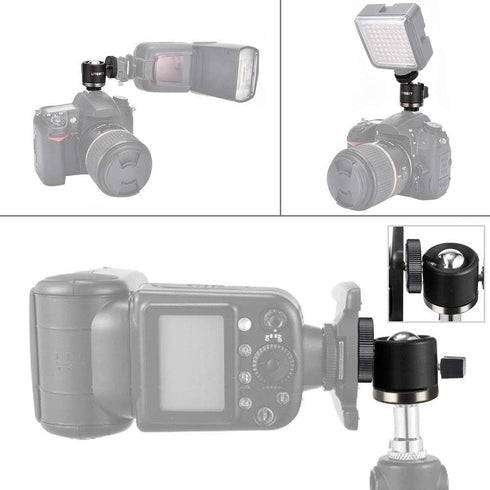 UTEBIT Mini Ball Head, Tripod Head with 1/4" hot Shoe, 360° Rotatable Ball Heads Camera Mount Adapter, Aluminium 20mm Ballhead Compatible with Tri...