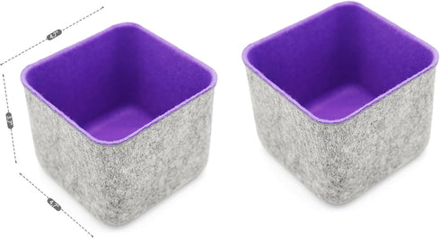 2-Piece Office Drawer Organizer bins for School Dorm Home Kitchen bathroom bedroom Closet Cabinet Desk Junk storage boxes (Purple)...
