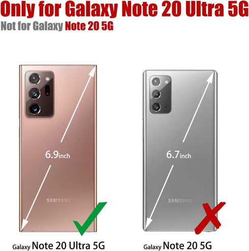 Samsung Galaxy Note 20 Ultra Wallet Case, Retro PU Leather Flip Magnetic Closure Protective Cover with Card Slots Cash Pockets with Kickstand for ...