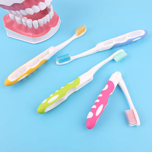 EasyHonor Travel Toothbrush Bulk, Folding Toothbrush with Medium Soft bristles, for Hiking, Camping, Traveling, School, and Home Supplies. (12 Pcs...