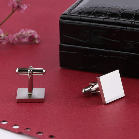 Driew Blank Square Cufflinks, Blank Cufflink for Men Stainless Steel Cufflinks Cuff Links Flat Pad Blank Setting Tray 1 Pair,Silver...
