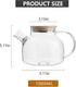 Glass Teapot Stovetop 34 OZ/1000ml, Borosilicate Clear Tea Kettle with Bamboo Lid, Teapot with detachable filter,Teapot with Removable Stainless S...