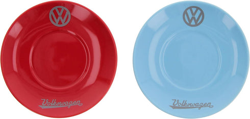 BRISA VW Collection - Volkswagen Espresso Cups Coffee-Tea-Cappuccino Set in T1 Bus Campervan Design (Bus Front/100ml/3.4 fl oz) (Set of 2 (red, bl...