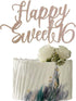 Happy Sweet 16 Cake Topper -Cheers to 16 Year - Happy 16th Birthday Cake Topper- Sweet Sixteen /16th Wedding Anniversary Party Decoration (Rose Go...