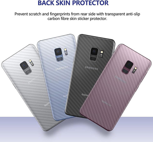 Galaxy S9 Plus Screen Protector Privacy 2-Way Anti Spy (2 Pack) Curve Fit Soft Film (NOT Tempered Glass) for Samsung S9+ with 1-Pack Back Skin Pro...