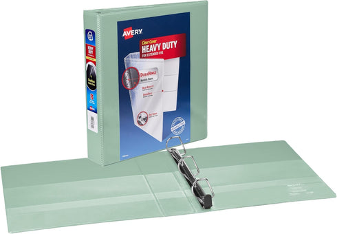 Avery Heavy-Duty View 3 Ring Binders, Customizable Cover, 1.5 Inch Slant Rings, 1 Sage Binder (79819)...