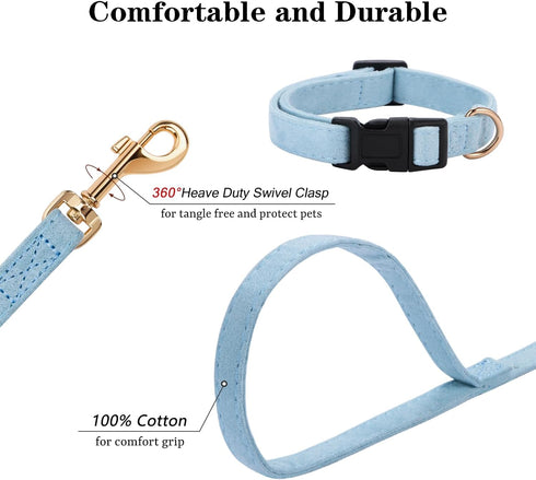 No Pull Dog Harness- Lightweight, Soft, Adjustable Small Harness Collar and Leash Set, Suitable for Cats Puppy Small and Medium-Sized Dog Outdoor ...