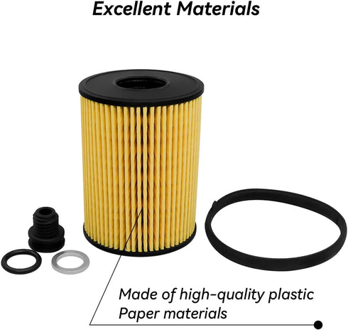 Engine Oil Filter with Seals Pack Replace 26350-2S000 21513-23001 Fits for Hyundai Sonata Kia Sorento 2.5L Engine 2021-2022, 4pcs...