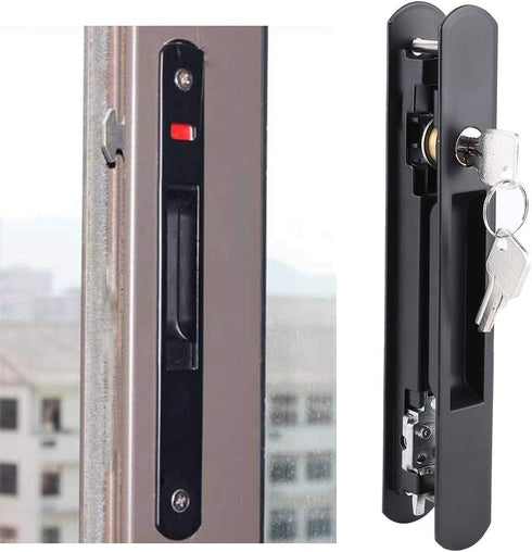 Sliding Door Handle Sliding Glass Door Handle Set, Simple Style Mobile Door Double Sided Lock Catch Sliding Veranda Patio Door Handle Set Locks fo...