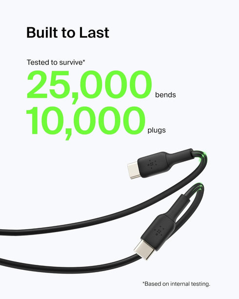 Belkin BoostCharge USB-C Cable (3M/9.8ft), USB-C to USB-A Cable, USB Type-C Cable for iPhone 15 Series, Samsung Galaxy S24, S24+, Note20, Pixel 8,...