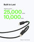 Belkin BoostCharge USB-C Cable (3M/9.8ft), USB-C to USB-A Cable, USB Type-C Cable for iPhone 15 Series, Samsung Galaxy S24, S24+, Note20, Pixel 8,...
