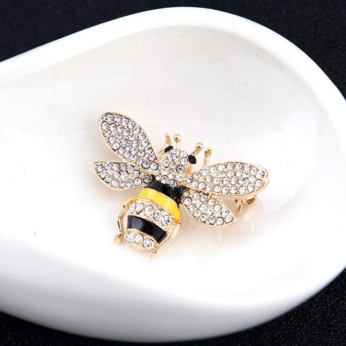 Set of 10 Fashion Enamel Crystal Rhinestones Bee Themed Brooch Pin Jewelry Lapel Pins for Clothes Collar Dress Scarf Bag Decoration...