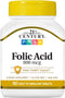 21st Century 800 mcg Folic Acid Tablets, Assorted, 180 Count...