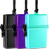 Outus 3 Pieces Waterproof Case ID Card Holder with Floating Sports Case Locker with Hanging Ring and Rope (Black Purple Lake Blue,4.72 x 2.95 x 1....