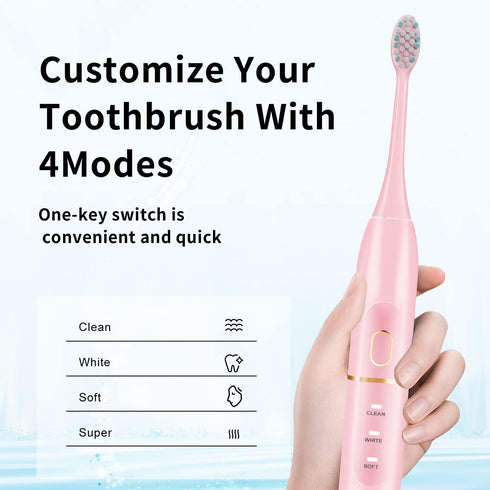 Electric Toothbrush Set, Comes with 8 Brush Heads & Travel Case,4 Modes with 2 Minutes Built in Smart Timer, One Charge for 60 Days, 42000 VPM Mot...
