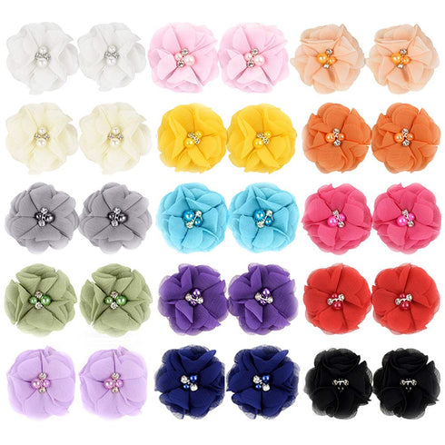 30pcs Baby Girls Alligator Hair Clips Chiffon Flower Hair Barrettes Accessories for Kids Toddler Teens (01)...