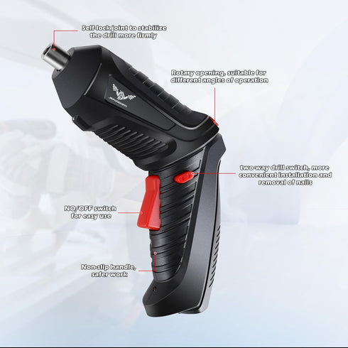 8 in 1 Electric Screwdriver Cordless Drill Rechargeable Set 3.6V Li-ion 3.5N·m Max Torque Electric Rotatable LED Light Screwdriver Multi-Angle Wor...