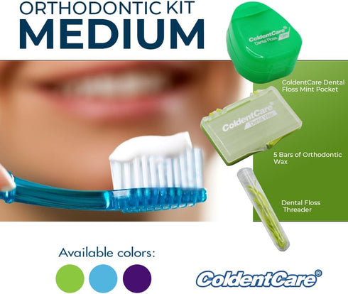 Orthodontic Oral Care Kit for Cleaning Brackets Braces, Includes Toothbrush and Cap, Travel Toothbrush, Dental Floss 12m, Dental Wax, Floss thread...