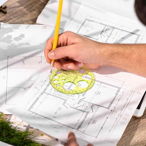 Circle Template 360° Protractor Round Stencil, Plastic Circle Ruler for Drawing, Circle Stencil Measuring Tools for Building Formwork Office Schoo...