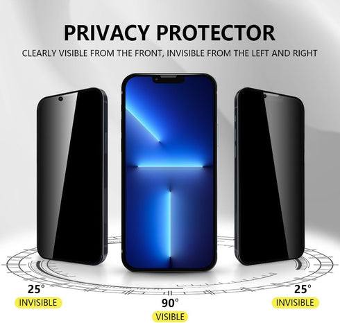 3 Pack for iPhone 13 Pro max & iPhone 14 Plus Privacy Screen Protector Anti-spy Tempered Glass Film with Easy to Install Kit, 6.7 Inch......