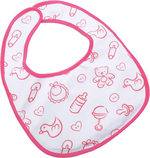 Littleforbig Cotton Waterproof Adult Babydoll Bib with Adjustable Hook-and-Loop Fastener Closure Printed 2 Packs - Nursery Blue and Pink Adult Bib...